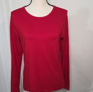 Lands' End Vibrant Red Long Sleeve T-shirt